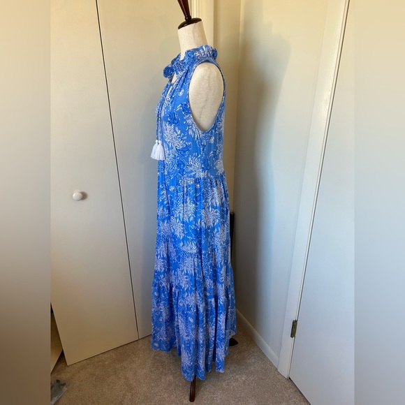 Lilly Pulitzer SIZE S NWOT Malone Croc and Loc It Blue & White Floral MAXI Dress - Picture 6 of 7